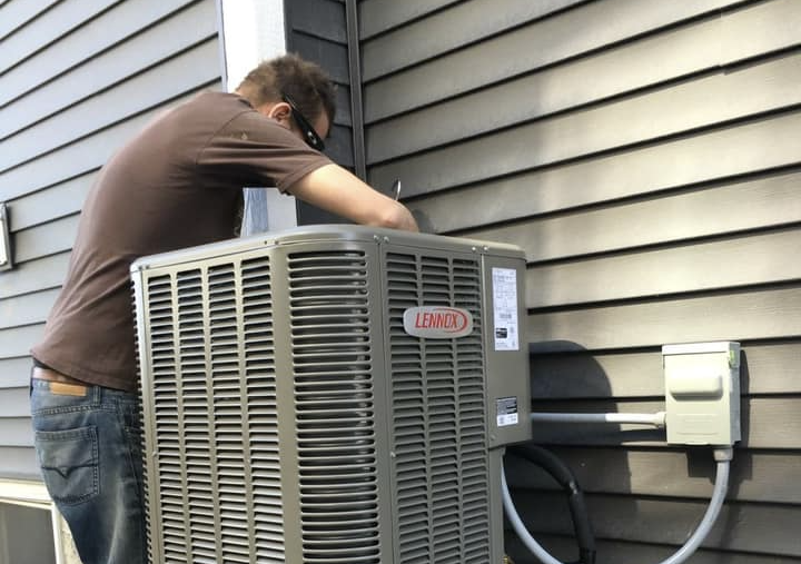 Emergency HVAC technician responding to Calgary home