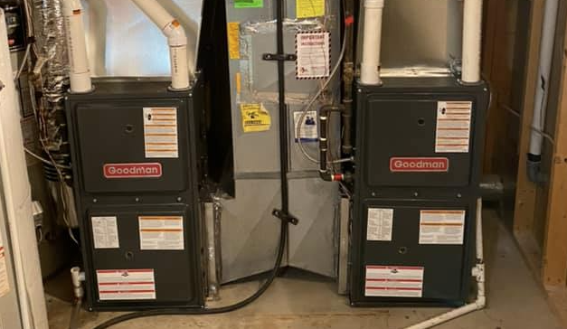 Professional furnace installation in Calgary home
